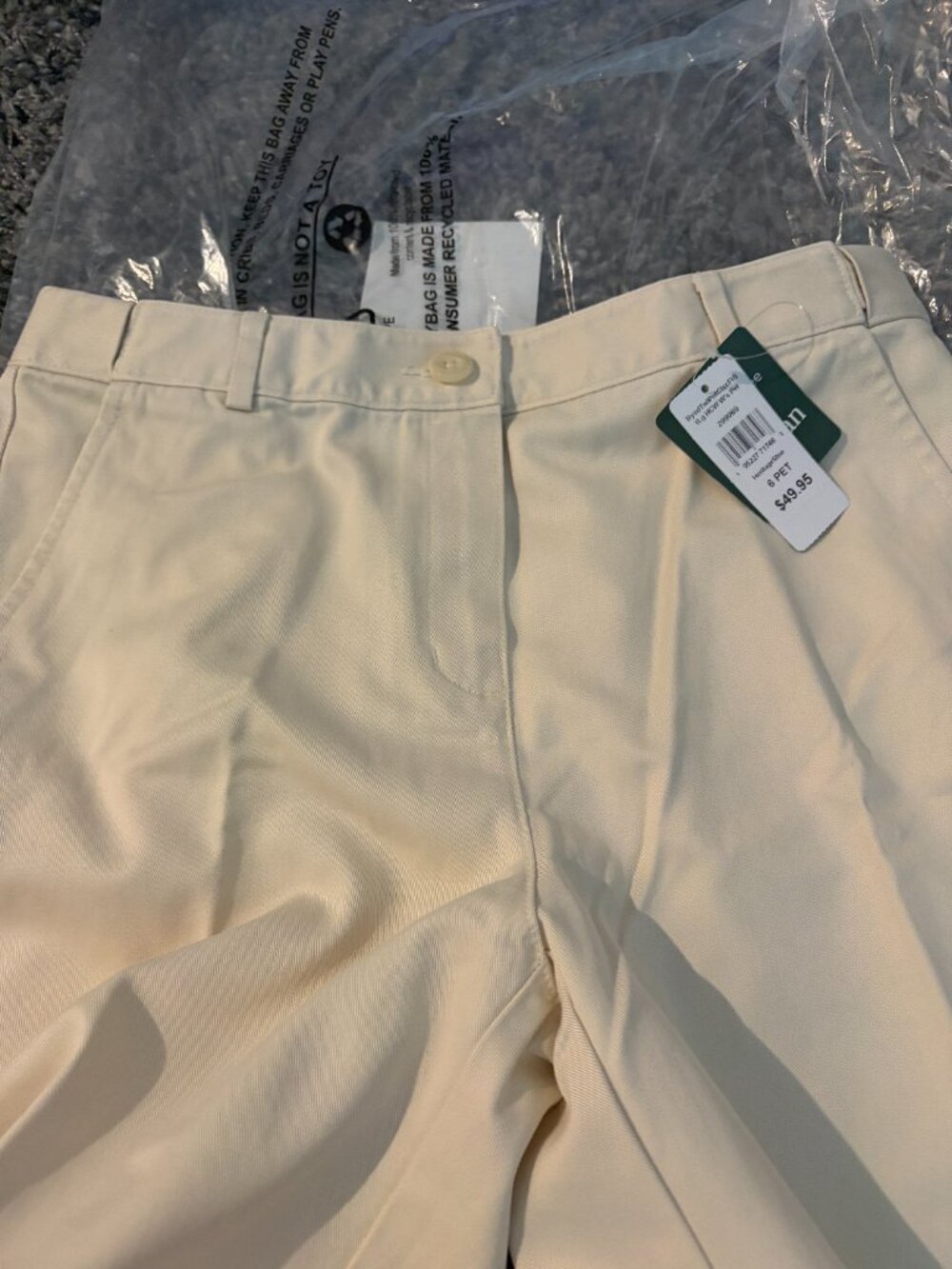 LL Bean women's chino pants khaki 6P petite NWT - Picture 4 of 5